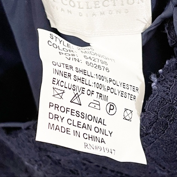 Dessy Collection Navy Midnight Lace Strappy Back Gown Dress NWT Style 2995 - Picture 6 of 7